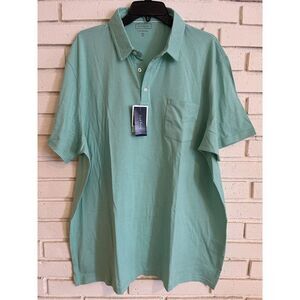 Club Room Mens Performance Stripe Short Sleeve‎ Polo Shirt Green size XXL